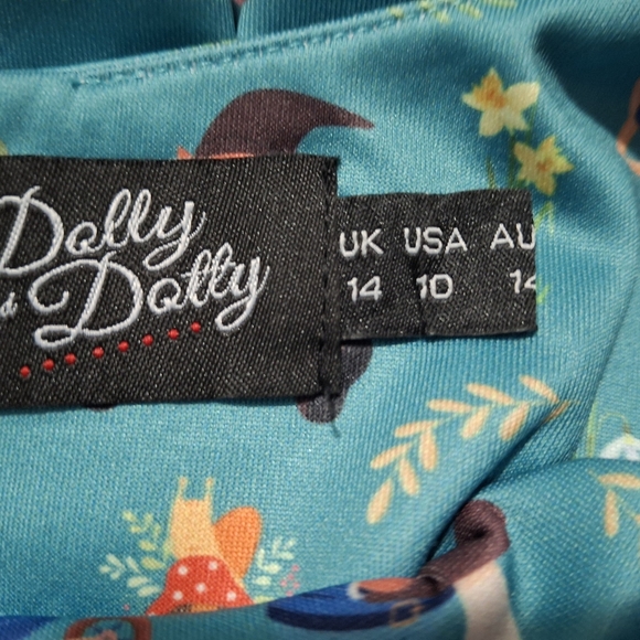 Women's Dolly And Dotty Amanda Garden Green Dress Size 10. - Picture 10 of 12